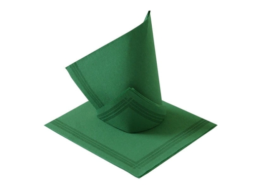 Serwetki restauracyjne 38x38cm TENDANCE Ciemna zieleń z paskami A50