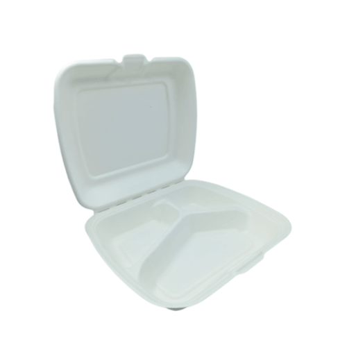 MENU BOX z trciny cukrowej (230X205) 3-KOM / A'50 PTC