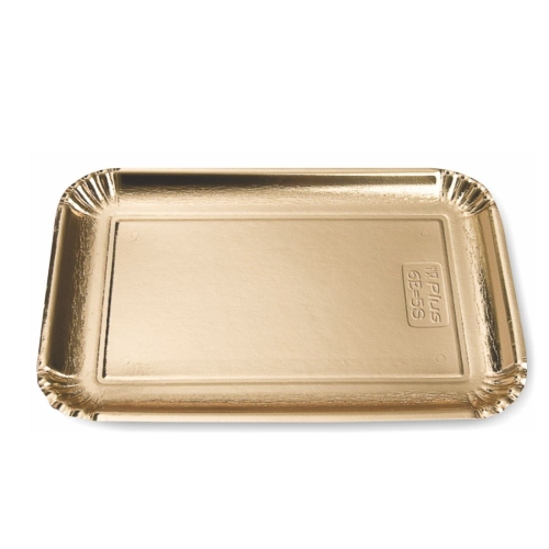 Elite tacka pod ciasto prostokątna złota 39,5×29,5cm 