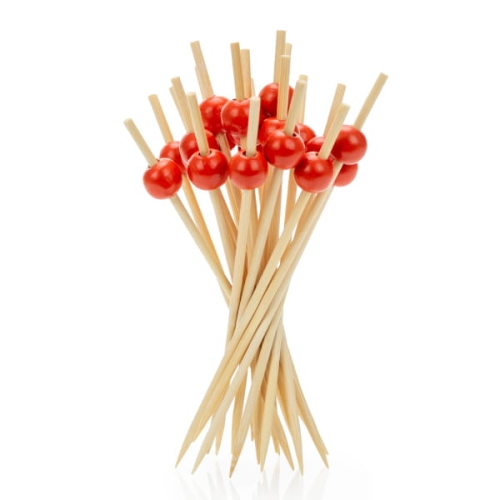 Patyczki bambusowe do przekąsek Kulka Czerwona 12cm