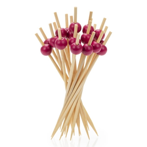 Patyczki bambusowe do przekąsek Kulka Bordowa 12cm