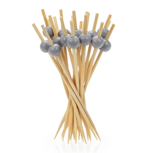 Patyczki bambusowe do przekąsek Kulka Szara 12cm