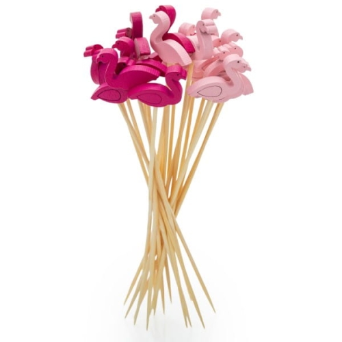 Patyczki bambusowe do przekąsek Flamingi 12cm