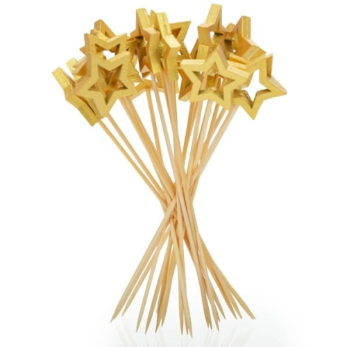 Patyczki bambusowe do przekąsek Gwiazda Złota 12cm