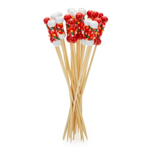 Patyczki bambusowe Mexico biało-czerwone 12cm