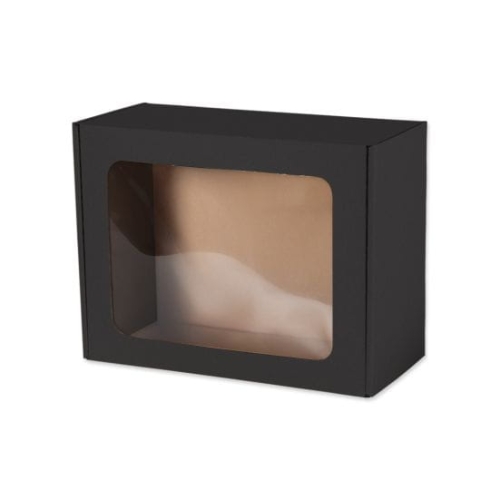 Pudełko z okienkiem czarne 250x200x100 mm