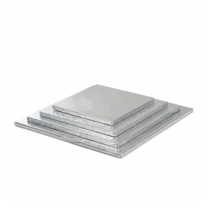 Podkład pod tort srebrny kwadrat 25x25x1,2h