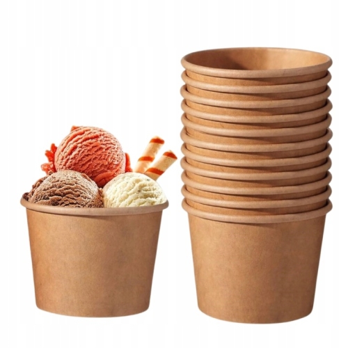 Miski papierowe na lody kraft 245ml A'25