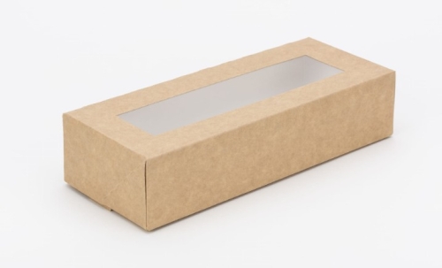 Opakowanie kraft z okienkiem SUSHI 22x9x5 cm