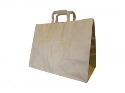 Torba cateringowa brązowa z uchwytem płaskim 340x170x250 