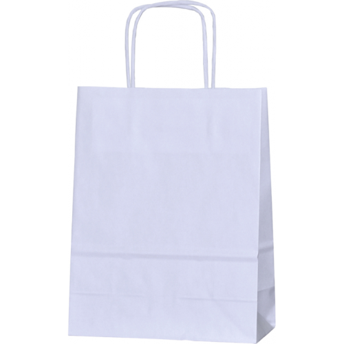 Torba papierowa biała z uchwytem skręconym 24x10x32 