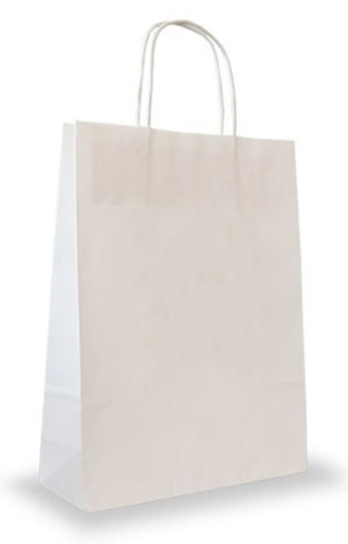 Torba papierowa biała z uchwytem skręconym 32x12x41 