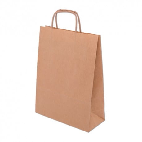 Torba papierowa brązowa z uchem skręconym 32x14x41 