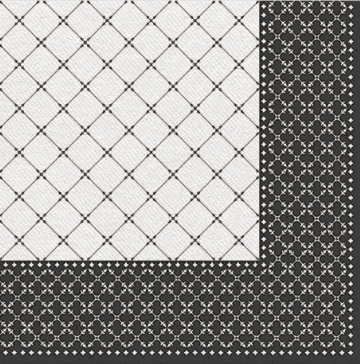 Serwetki flizelinowe 40x40 Airlaid subtle grid czarne A50 