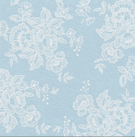 Serwetki flizelinowe 40x40 Airlaid miękkie koronkowe jasnoniebieskie A50