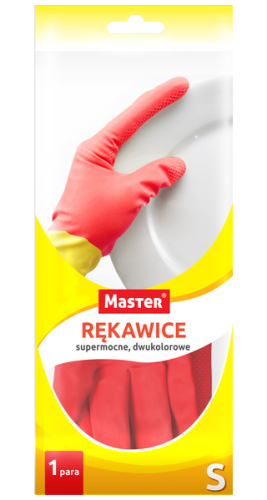 Rękawice gospodarcze dwukolorowe "S"  