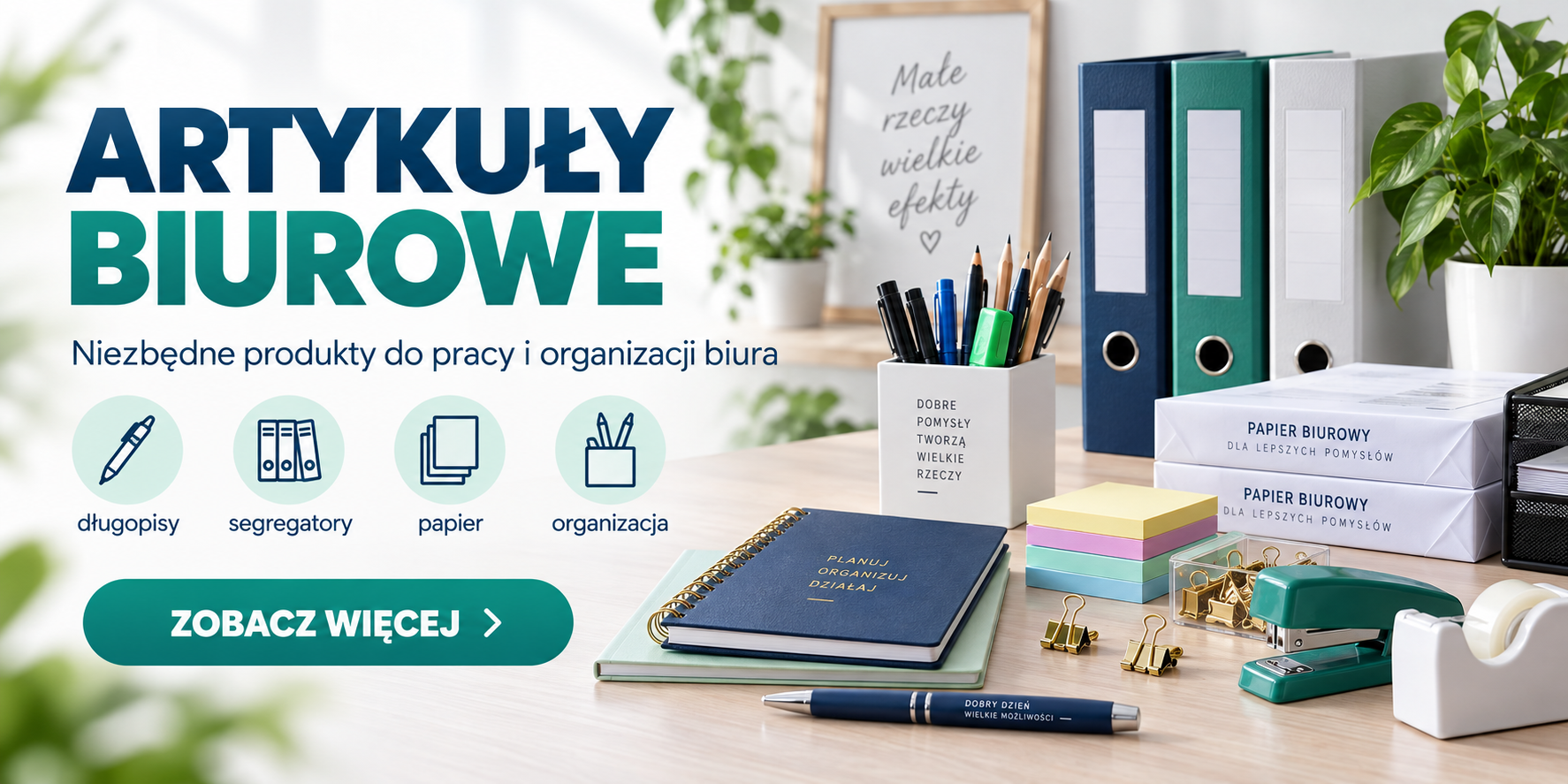 Artykuły biurowe – długopisy, segregatory, papier i akcesoria do organizacji biura