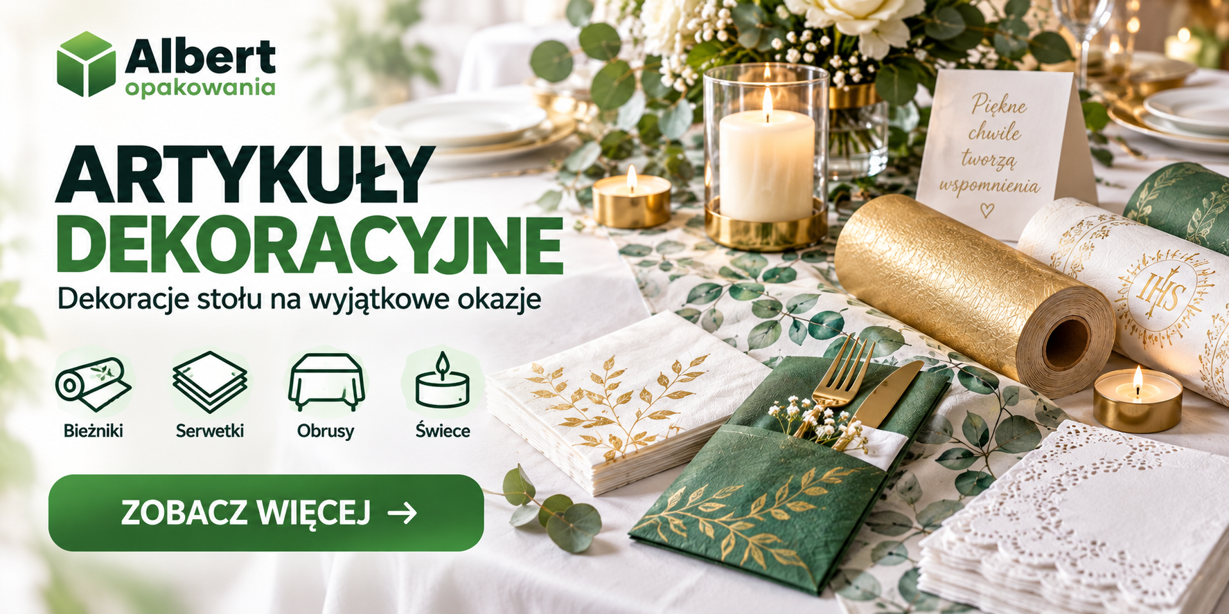 Artykuły dekoracyjne – bieżniki, serwetki, obrusy i dekoracje stołu na wyjątkowe okazje