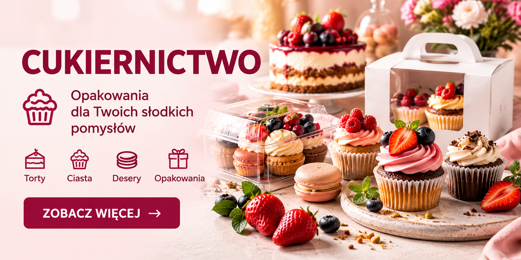 Opakowania cukiernicze na ciasta, torty i desery